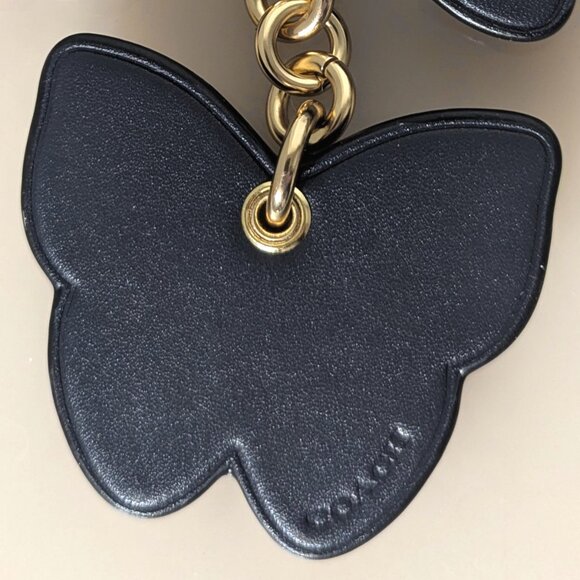 Coach $150 NWT Butterfly Cluster Bag Purse Charm C8224 Gold/Denim Multi - Picture 8 of 10